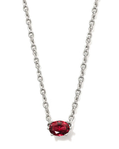 Kendra Scott Silver Cailin Pendant Necklace in Burgundy Crystal