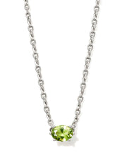 Load image into Gallery viewer, Kendra Scott Silver Cailin Pendant Necklace in Green Peridot Crystal