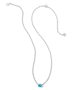 Kendra Scott Silver Cailin Pendant Necklace in Aqua Crystal