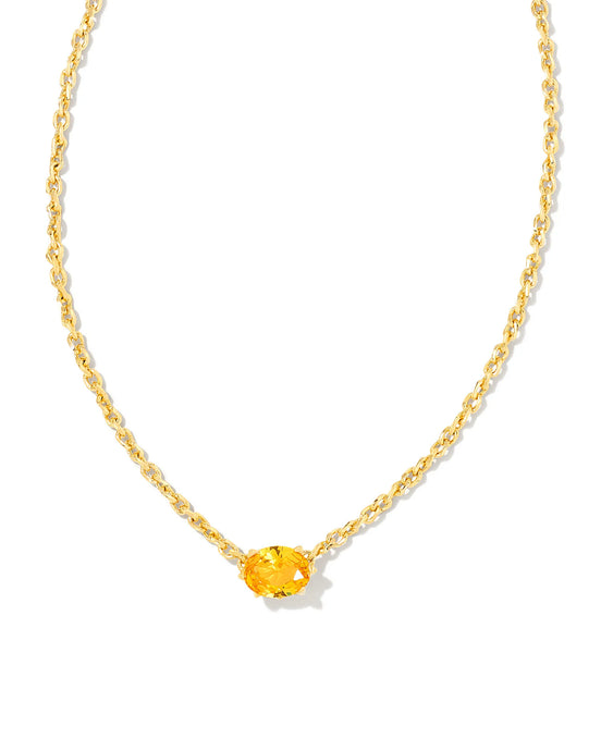 Kendra Scott Gold Cailin Pendant Necklace in Golden Yellow Crystal