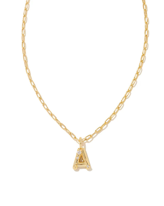 Kendra Scott Gold Crystal Letter Pendant Necklace