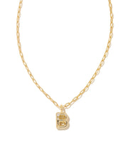 Load image into Gallery viewer, Kendra Scott Gold Crystal Letter Pendant Necklace