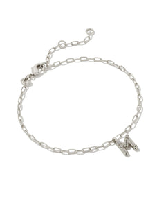 Kendra Scott Crystal Letter Silver Delicate Chain Bracelet