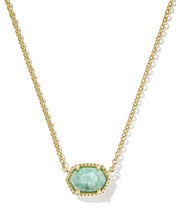 Load image into Gallery viewer, Kendra Scott Daphne Frame Pendant Necklace in Gold/Teal Amazonite