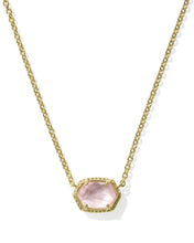 Load image into Gallery viewer, Kendra Scott Daphne Frame Pendant Necklace in Gold/Lt. Pink MOP