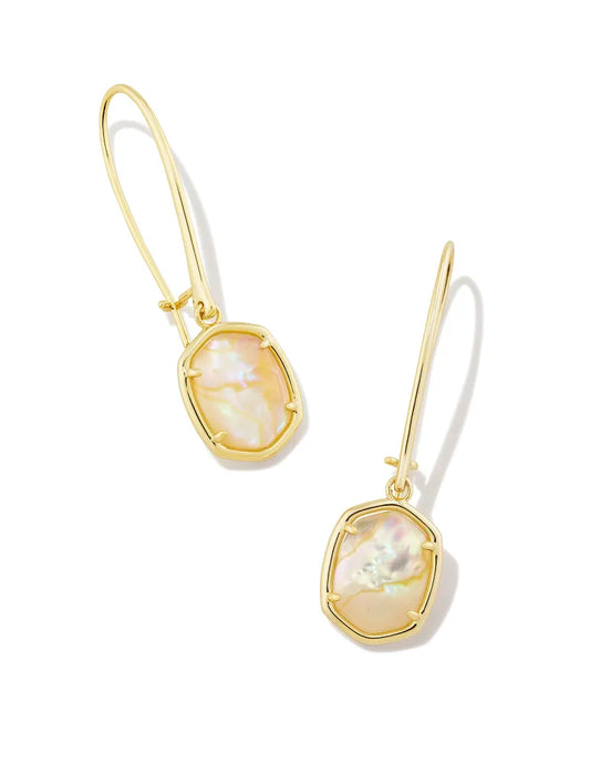 Kendra Scott Daphne Wire Drop Earrings Gold Iridescent Abalone