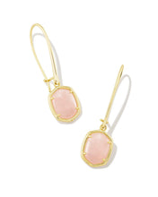 Load image into Gallery viewer, Kendra Scott Daphne Wire Drop Earrings Gold Rose Quartz