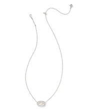 Load image into Gallery viewer, Kendra Scott Silver Elisa Ridge Frame Pendant Necklace Ivory MOP