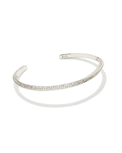 Kendra Scott Ella Silver Cuff Bracelet White Crystal