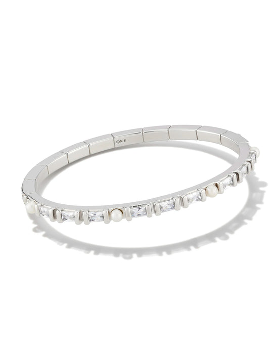 Kendra Scott Gracie Bangle Bracelet Silver White Mix