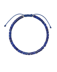 Kendra Scott Grey Oxidized Sterling Silver Corded Bracelet in Blue Lapis