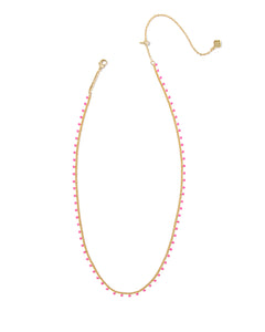 Kendra Scott Kelsey Gold Strand Necklace in Pink Enamel