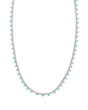 Load image into Gallery viewer, Kendra Scott Kelsey Silver Strand Necklace in Turquoise Enamel