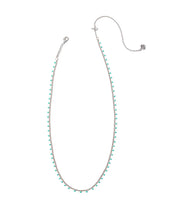 Load image into Gallery viewer, Kendra Scott Kelsey Silver Strand Necklace in Turquoise Enamel