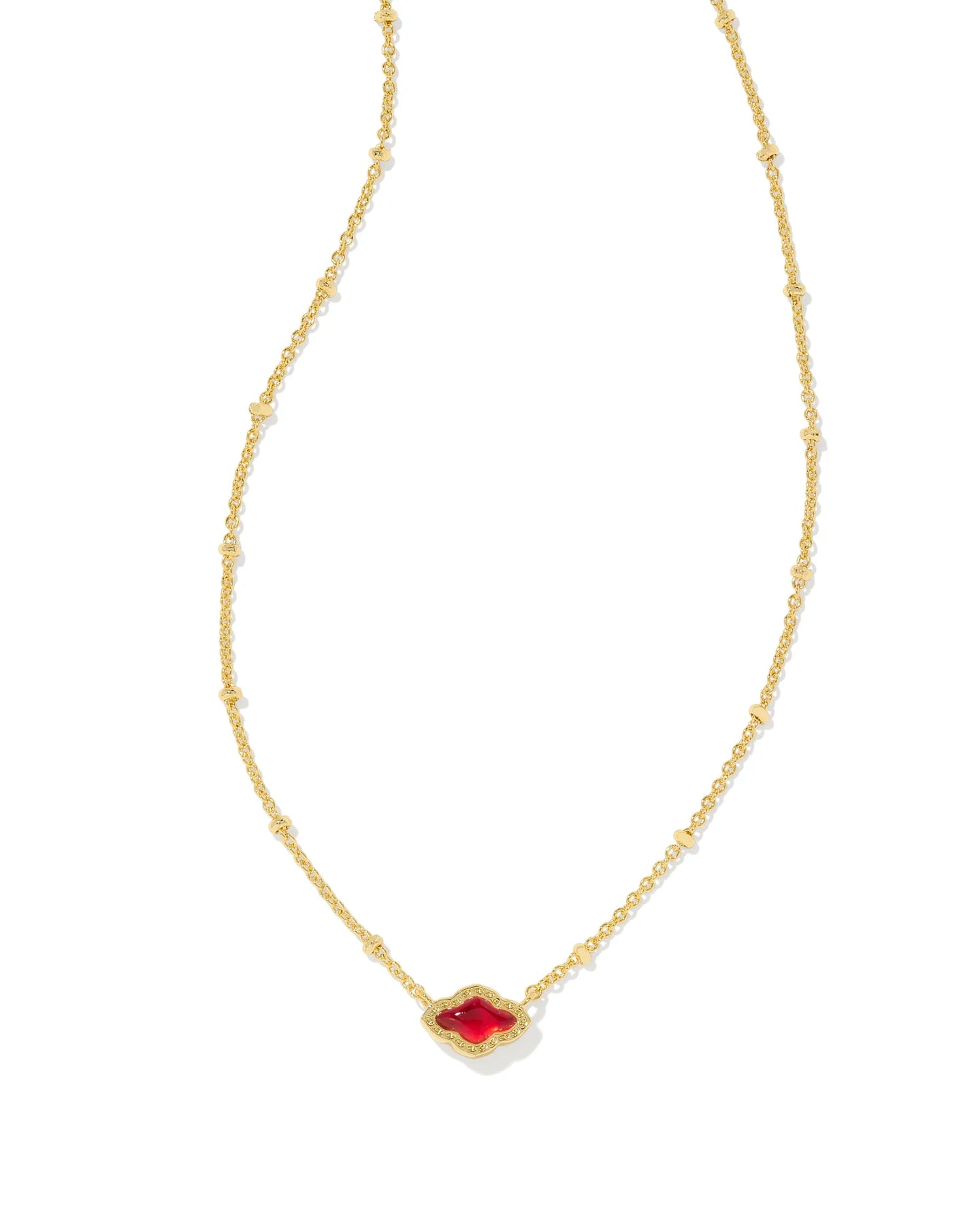 Kendra Scott Gold Mini Abbie Pendant Necklace in Cranberry Illusion