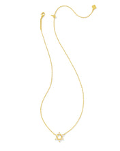 Load image into Gallery viewer, Kendra Scott Gold Star of David Pendant Necklace in White Crystal