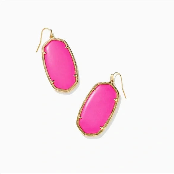 Kendra Scott Danielle Gold Neon Pink Earring