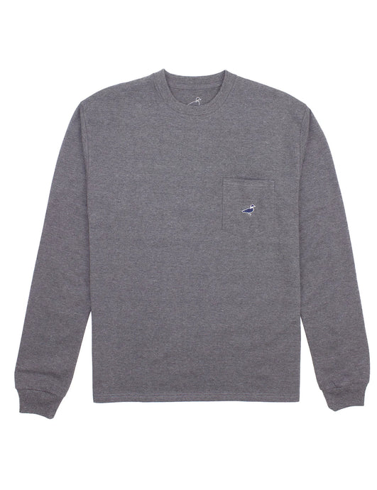 Properly Tied Men's Parker Pocket Tee LS Dark Heather Grey