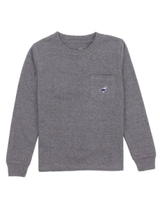 Properly Tied Youth LD Parker Pocket Tee LS Dark Heather Grey