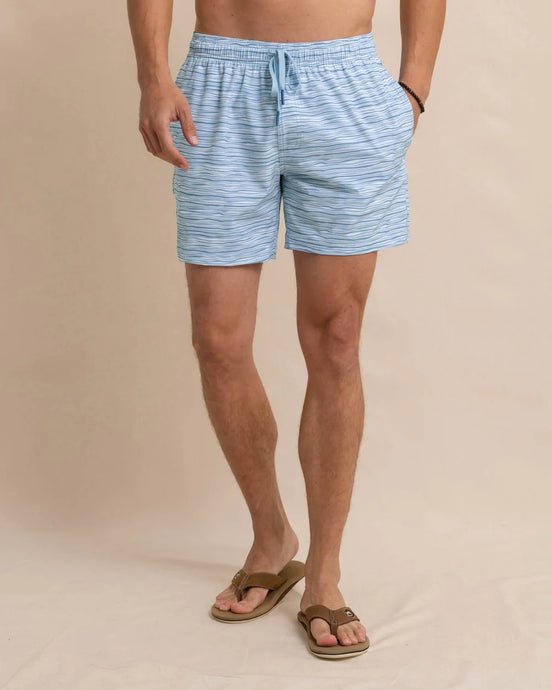 Southern Tide Men's Ocean Water Stripe Swim Trunk