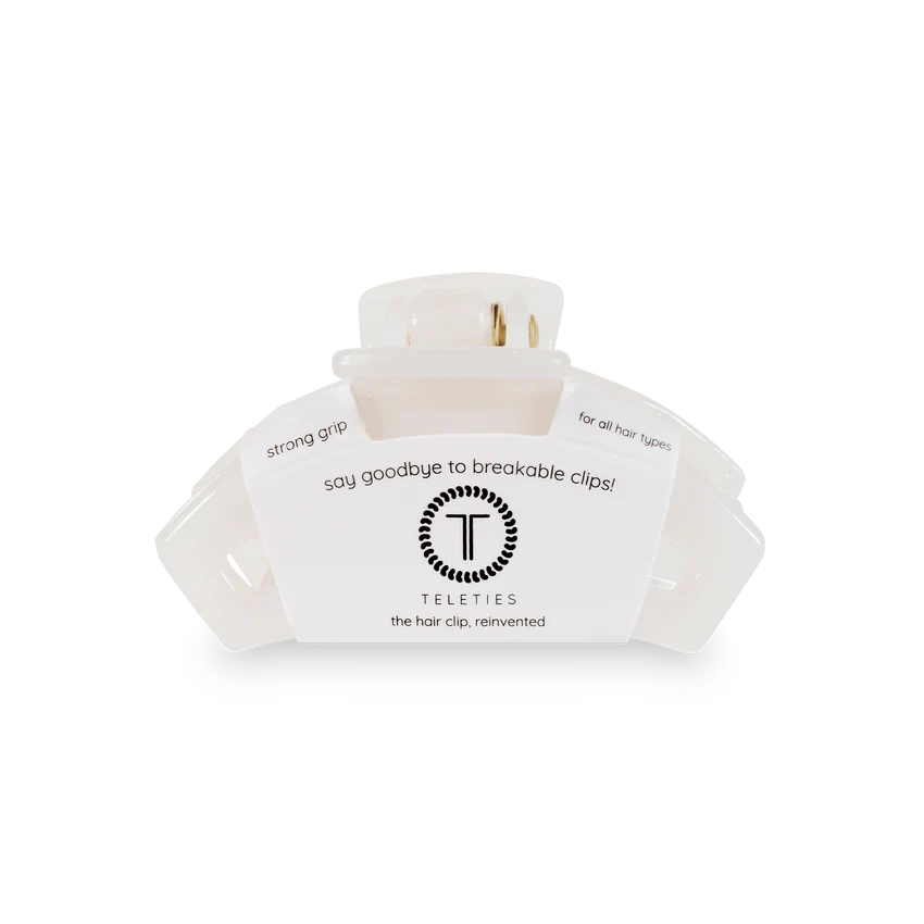 Teleties Open Tiny Hair Clip Coconut White