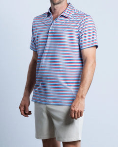 Coastal Cotton Patriot Stripe Performance Stripe Polo