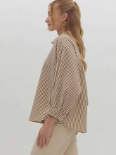 Load image into Gallery viewer, Please Believe Button Up Striped Blouse