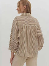 Load image into Gallery viewer, Please Believe Button Up Striped Blouse