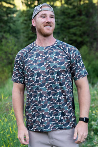 Burlebo Men's Performance Tee Throwback Camo