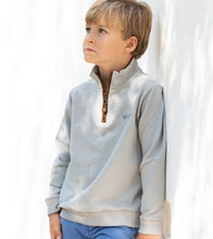 Load image into Gallery viewer, Coastal Cotton Youth French Terry Quarter Zip in Heather Grey