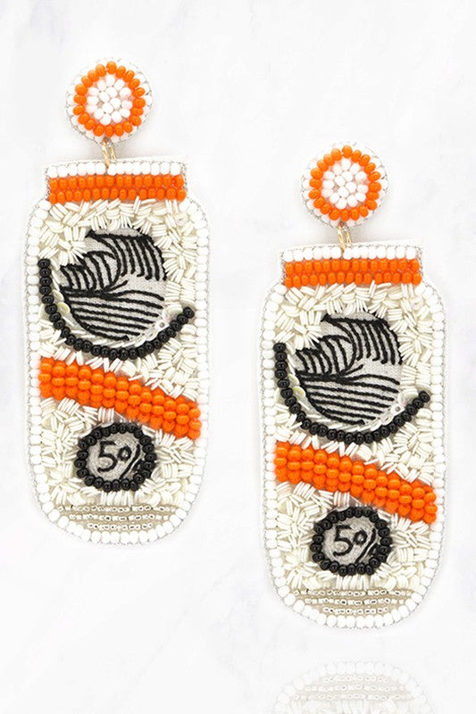 Hard Seltzer Earrings-Orange