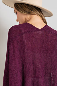 Fall Vibes Cardigan Plum