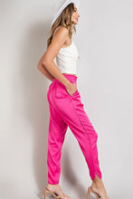 Load image into Gallery viewer, Over It Satin Joggers Hot Pink