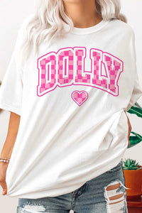 Checkered Dolly Heart Graphic Tee