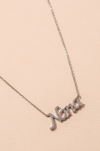 Nana Script Necklace - Silver