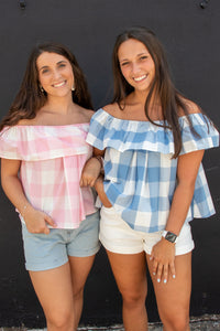 Women's Riley Gingham Ruffle Top