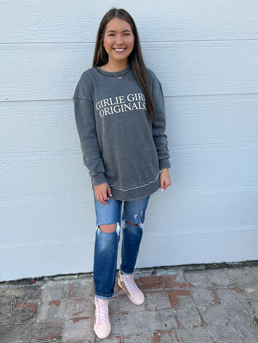 Girlie Girl Originals Logo Sweatshirt Heather Grey