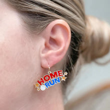 Load image into Gallery viewer, Home Run Baseball Dangle Earrings