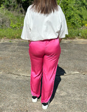 Load image into Gallery viewer, Over It Satin Joggers Hot Pink