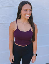 Load image into Gallery viewer, Crop Cami Sports Bra Cassis