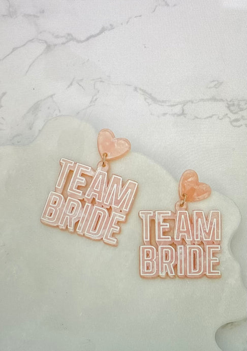 Team Bride Dangle Earrings