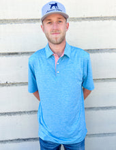 Load image into Gallery viewer, Southern Shirt Co. Men&#39;s Grayton Heather Polo- Baltic Blue