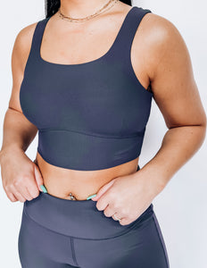 Jordan's Favorite Sports Bra-Grey Blue