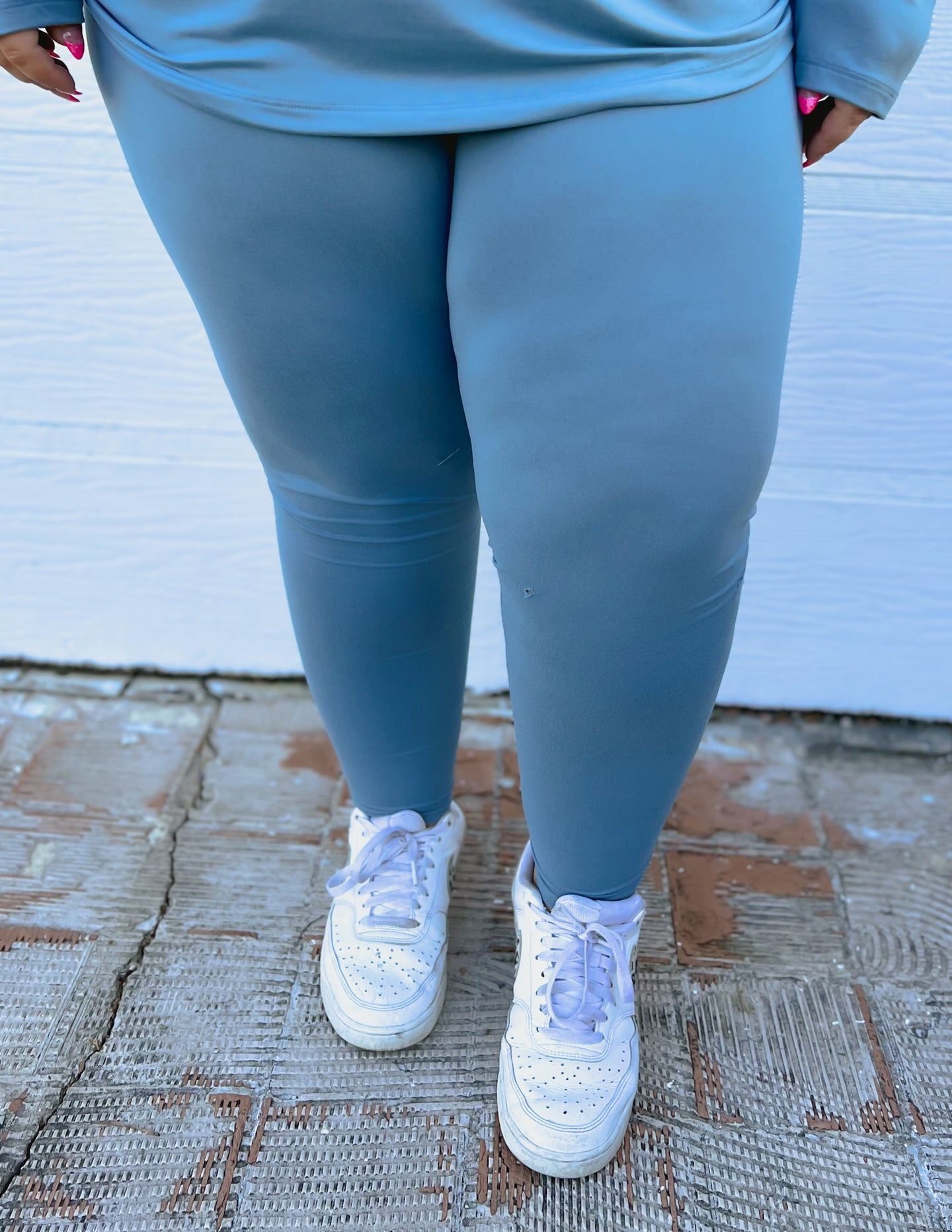 *Doorbuster* Zenana Leggings Plus Size-Blue Grey