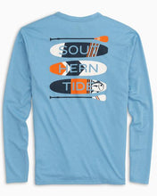 Load image into Gallery viewer, Southern Tide Men&#39;s Heather Paddleboard Stack Performance Long Sleeve Tee