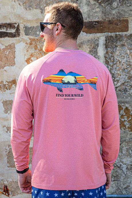 Burlebo Men's Sun Tee- Sunset Fish