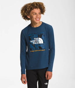 The North Face Boys’ Long-Sleeve Graphic Tee Shady Blue