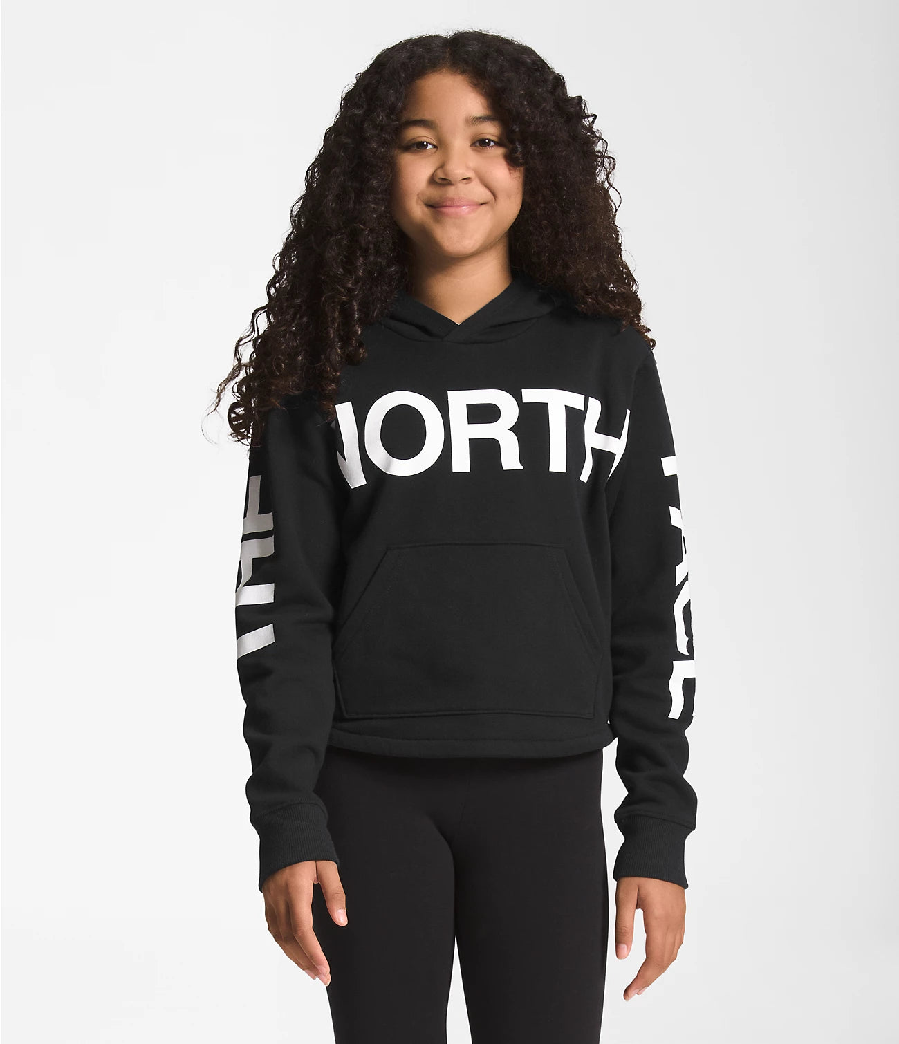 The North Face Girls' Camp Fleece Pullover Hoodie- Black