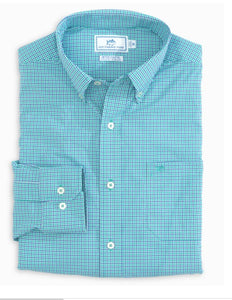 Southern Tide Men's Intercoastal Mini Tattersal Long Sleeve Button Down Sportshirt