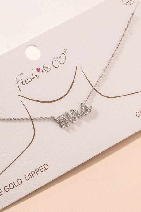 Mrs Script Necklace - Silver